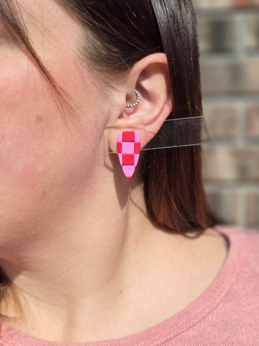 Checkered Dagger Studs