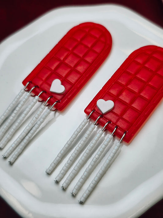 Red Grid w/ Beads