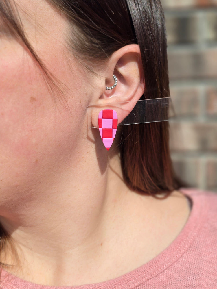 Checkered Dagger Studs