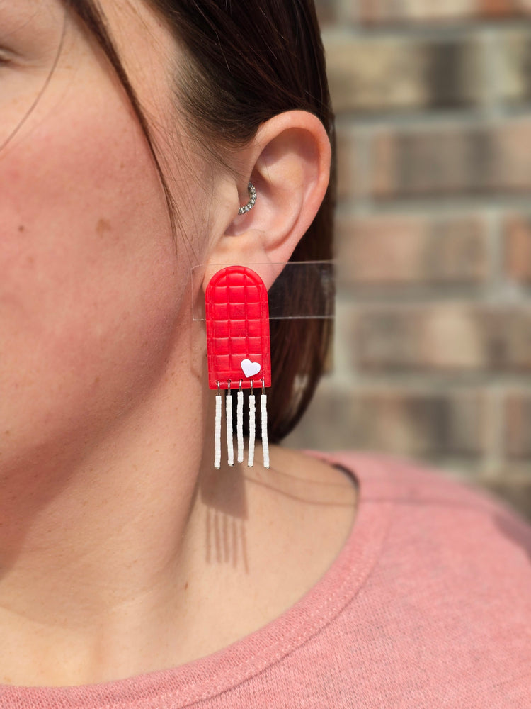 Red Grid w/ Beads